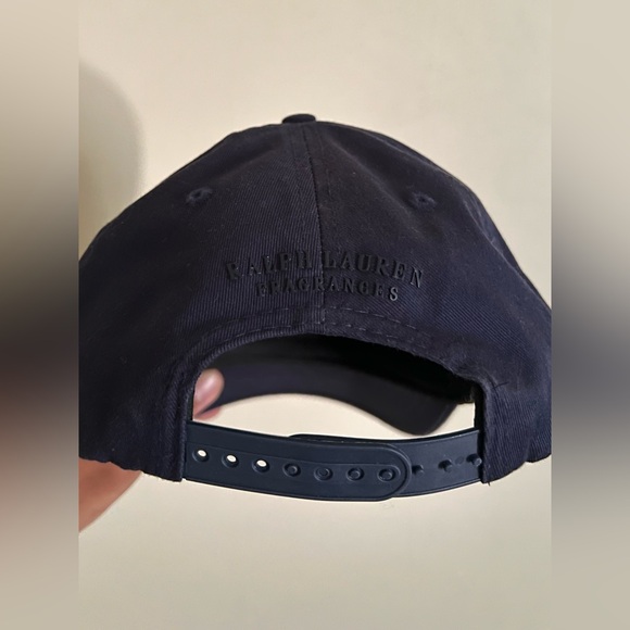 Polo Ralph Lauren Fragrances EST 67 Baseball Script Navy Blue Snapback Hat - Picture 3 of 4